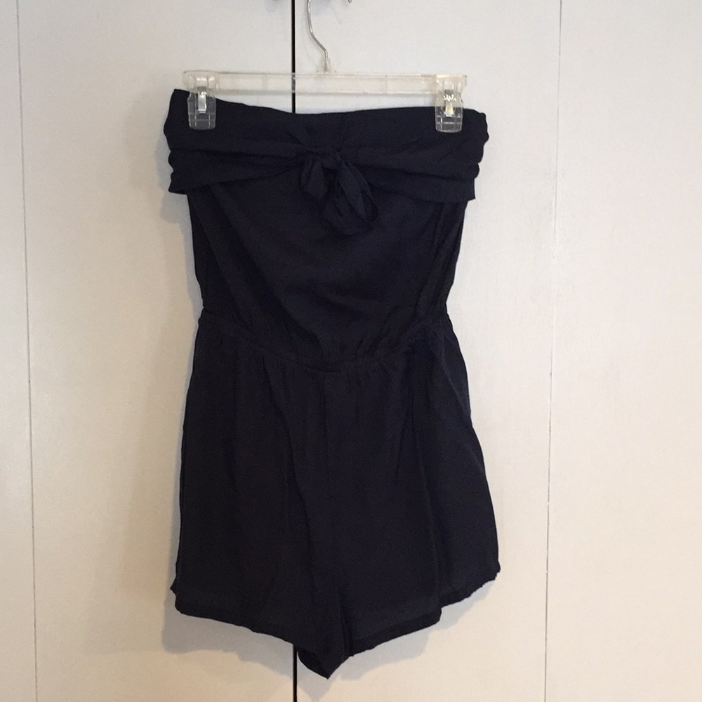 Strapless Navy Romper